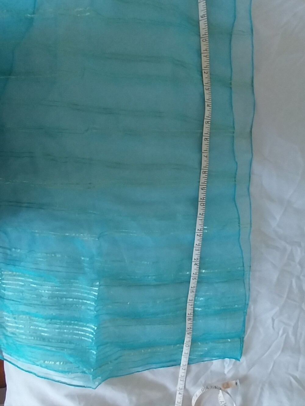 Sheer Aqua Blue Scarf Wrap - Picture 9 of 10